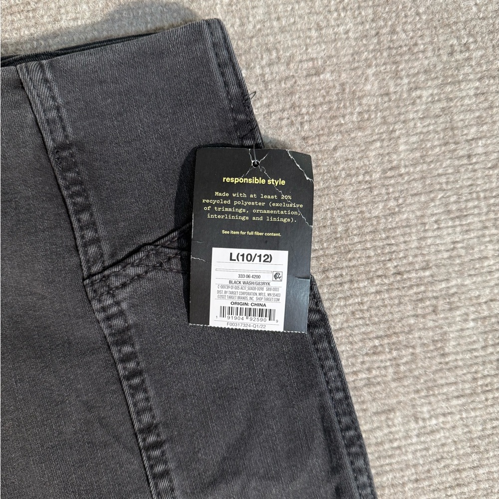 Art Class NWT Girl's Black Wash Denim Mini Skirt High Rise - Size Large (10/12) - Picture 3 of 5